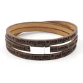 Bruine meerlaagse leren armband met inspirerende tekst en zilveren magnetische sluiting - Bruin