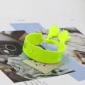 Neon yellow woven bracelet featuring LOVE embroidery and bohemian tassels - LOVE Letter / Neon Yellow