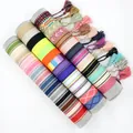 Pulseras tejidas bohemias étnicas de colores con borlas de flecos y varios patrones - Juego Multicolor