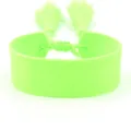 Ethnic style neon green woven bracelet with fringe tassels and adjustable strap - Fluorescent Green (B019)