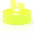 Ethnic style fluorescent yellow green woven canvas bracelet with long matching fringe - Neon Yellow-Green (B018)