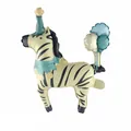Mini ballon zèbre de cirque en aluminium avec chapeau de fête pour décor d'anniversaire - 37x32cm