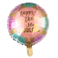 Pink and gold 18-inch round Happy Birthday Stay Fabulous foil balloon for party decor - Pink Gold Fashion FABULOUS Style (18 Inch F)