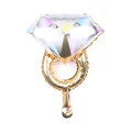 Mini diamond ring foil balloon in gold and silver for wedding and party decorations - New Gold Diamond Ring (5028507408685) / Gold