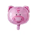 Pink cartoon pig head shaped foil balloon with reflective finish on white background - Pig Head Style / 33*37CM / Pink