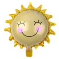 Globo de girasol sonriente dorado con lunares blancos para decoración de fiesta - Estilo de Sol Dorado