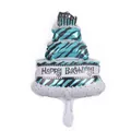 Globo de pastel de chocolate de tres niveles con rayas cebra azules para fiesta cumpleaños - Pastel de 3 Capas de Cebra Azul / 43x26cm