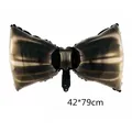 Ballon en aluminium en forme de nœud noir pour décoration de fête, taille 42x79cm métallisé - Style Nœud Papillon Noir