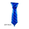 Ballon en aluminium cravate à rayures bleues pour fête des pères 104x34 cm - Style Cravate Bleue