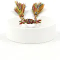 Colorful woven bohemian bracelet with embroidery thread and decorative fringe tassels - Multicolor (B067)