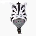 Mini zebra head foil balloon with black and white stripes for animal themed party - Mini Zebra Shape / 43*23cm / Black and White