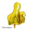 Détail d'un ballon en aluminium pouce levé doré avec dimensions 73cm*63cm - Pouce levé