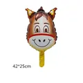 Mini horse head animal foil balloon in brown and yellow colors for party decor, 42x25cm - Mini Pony Style / 44*27cm / Tan