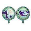 18 Zoll runde Meerjungfrau Folienballons mit Fischschuppen-Muster für Geburtstagsfeiern - 18 Zoll / Lila