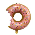 Globo de papel de aluminio con forma de dona rosa y virutas para decoración de fiestas - Donut
