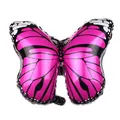Vibrant pink butterfly aluminum foil balloon with black veins for party decoration - Rose Red