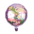 Palloncino rotondo viola da 18 pollici con fenicottero rosa e fiori tropicali - Viola