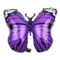 Vibrant purple butterfly foil balloon with black vein details for party decorations - Purple