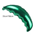 Green coconut leaf foil balloon for tropical party decor, size 35cm x 98cm - Dark Green