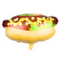 Globo de papel de aluminio realista con forma de hot dog y mostaza para decoración de fiesta - Rey del Hot Dog