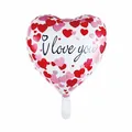 Heart-shaped I love you foil balloon with red and pink hearts for party decor - 18 Inch G
