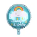 18-Zoll Regenbogen Folienballon mit Wolken und Happy Birthday Text für Partydekoration - Blau lächelnde Wolke Happy Birthday Stil