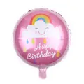 18 inch round rainbow birthday balloon with Happy Birthday cloud design in pink - Pink Smiling Cloud Happy Birthday Style