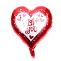 18-inch red heart foil balloon with I Love You print for Valentine decoration - 18 Inch L