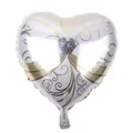 18-Zoll Herzballon aus Aluminiumfolie mit Goldmuster und silberner Mitte für Hochzeiten - Neues Herz Hochzeitskleid