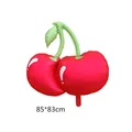 Ballon en aluminium en forme de cerise pour fêtes avec taille 85x83cm et rouge vif - Cerise Mate