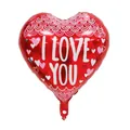 18-inch heart-shaped red foil balloon featuring I love you print for Valentine decorations - 18 Inch J