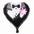 Ballon en aluminium de 18 pouces en forme de cœur avec design smoking noir pour mariage - Smoking Cœur