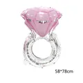 30 inch diamond ring foil balloon in pink and silver for wedding and proposal decor - Diamond Ring Shape / 5 Pieces / Pink