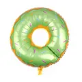 Donut shaped foil balloon with green frosting and colorful sprinkles for party decor - 18 Inch / Green
