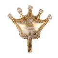 Golden crown foil balloon with white polka dots for 1st birthday party decoration - Gold / 38x37cm