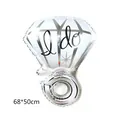 Silver diamond ring foil balloon for wedding decor with I Do text 68x50cm - I DO Diamond Ring / 5 Pieces / Silver