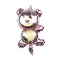 Mini ballon en aluminium ours brun avec finition métallique pour fête de dessin animé - Gris