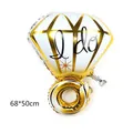 Diamond ring foil balloon with I do text for wedding decor in white and gold 68x50cm - I DO Diamond Ring / 5 Pieces / Gold