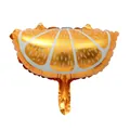 Detail of an orange slice aluminum foil balloon with vibrant citrus patterns for parties - Orange / 30x32cm