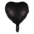 Detailed close-up of an 18-inch heart-shaped balloon in premium matte black foil material - 18-inch Metallic Black