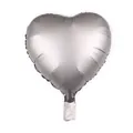 Close-up of 18 inch heart-shaped silver foil balloon with matte metallic finish - 18-inch Metallic Light Gray
