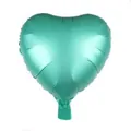 18-inch heart-shaped mint green foil balloon with a matte metallic finish for party decor - 18-inch Metallic Green