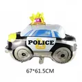 Détail d'un ballon en aluminium voiture de police avec texte POLICE et badge doré - Voiture de Police
