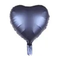 Close-up of 18-inch heart-shaped balloon with matte black metallic foil texture - 18-inch Metallic Blue
