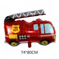 Grand ballon en aluminium camion de pompier rouge 74x80cm pour fête d'anniversaire enfant - Camion de Pompiers