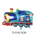 Ballon en aluminium de train bleu avec motif de chiot mignon, format 72,5x61,5cm pour fête - Train