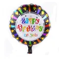 Bunter Happy Birthday to You Folienballon mit Kerzenmuster auf schwarzem Rand - Schwarzer Hintergrund Kerzen Sterne Stil (18 Zoll G)