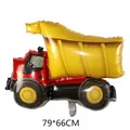 Ballon de camion benne en aluminium pour fêtes, rouge et jaune, 79x66cm - Véhicule de chantier