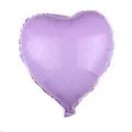 Vista detallada de un globo de papel de aluminio púrpura de 18 pulgadas con forma de corazón - Macaron Morado De 18 Pulgadas Con Forma De Corazón