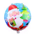 18-inch Christmas foil balloon featuring cartoon Santa Claus and festive tree motifs - Santa Claus Gift Box (C)